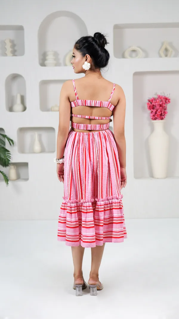 VICHY_DRESS-Pink_Cotton_Midi_Dress_For_Women