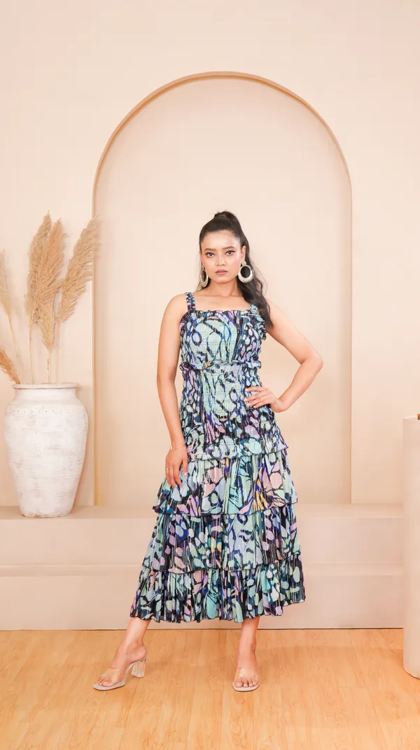ELVYA_SMOCKED_DRESS-Blue_Viscose_Georgette_Maxi_Dress_For_Women