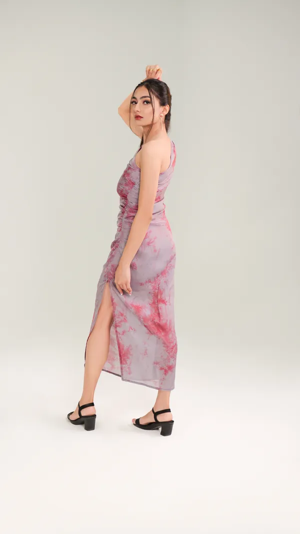 MOONLIT_BAY_DRESS-Lavender_Poly_Self_Stripe_Midi_Dress_For_Women