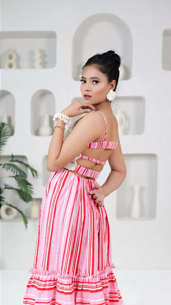 VICHY_DRESS-Pink_Cotton_Midi_Dress_For_Women