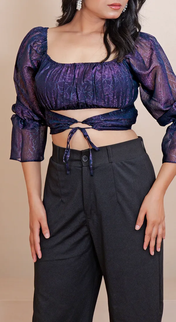 COSMO_
SQUARE_NECK_TOP-Purple_Shimmer_Crop_Top_For_Women