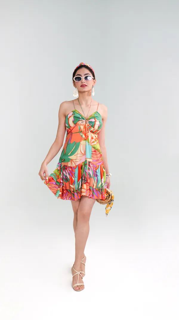 PALM_SERENADE_DRESS-Green_Rayon_Mini_Dress_For_Women