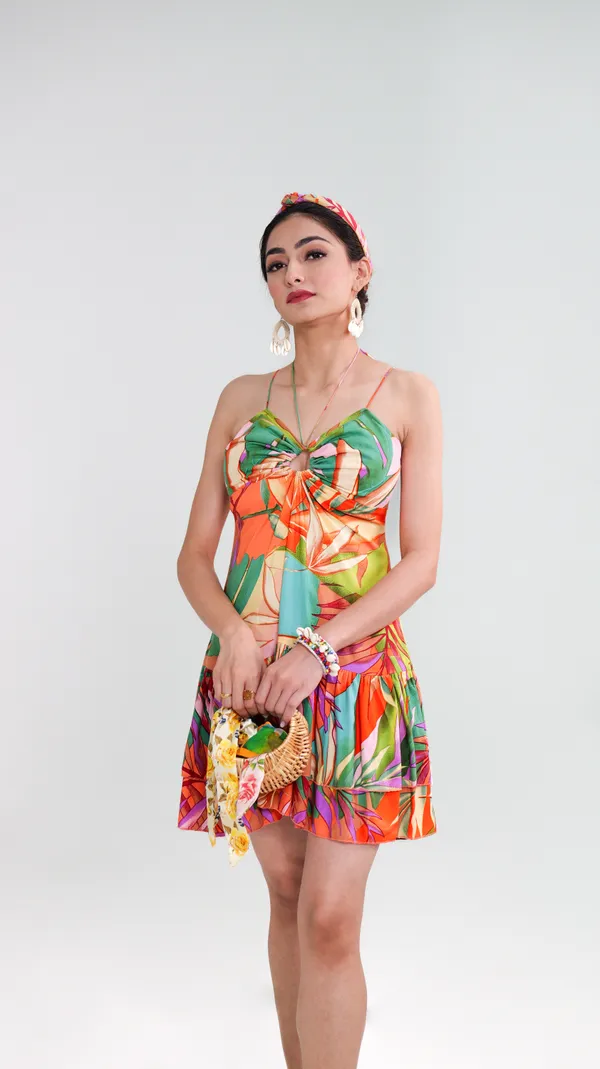 PALM_SERENADE_DRESS-Green_Rayon_Mini_Dress_For_Women