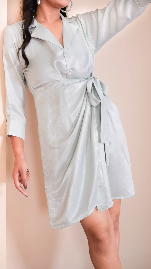 RAY_WRAPON_DRESS-Mint_Green_Shimmer_Satin_Top_For_Women