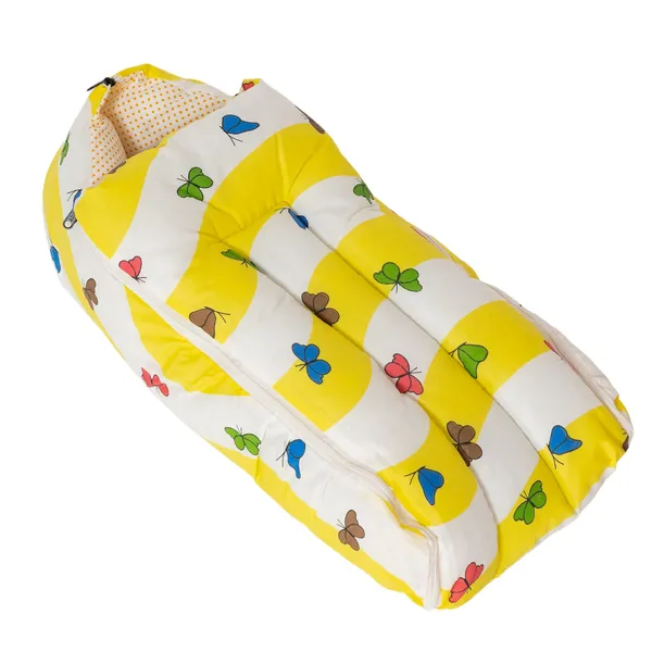 Yellow_Cotton_Butterfly_Print_Baby_Sleeping_Bag_For_New_Born