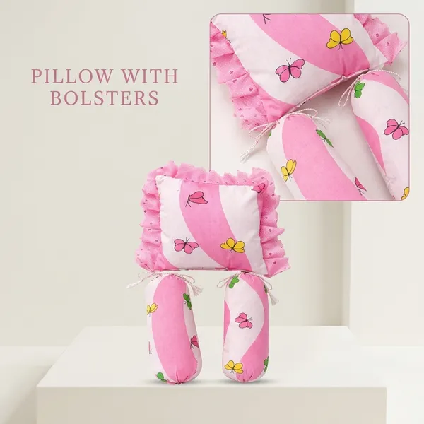 Pink_Cotton_Butterfly_Print_Baby_Bedding_Combo_Set_For_New_Born