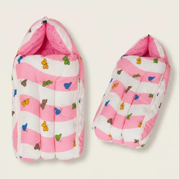 Pink_Cotton_Butterfly_Print_Baby_Sleeping_Bag_For_New_Born