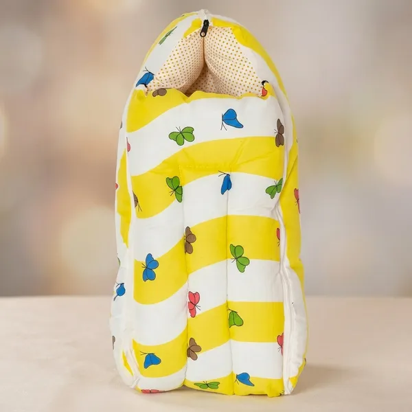 Yellow_Cotton_Butterfly_Print_Baby_Sleeping_Bag_For_New_Born