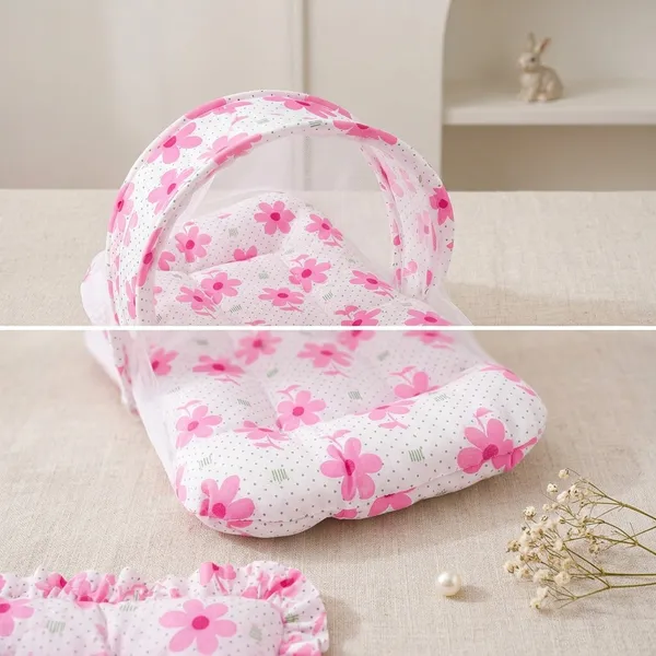 Pink_Cotton_Floral_Print_Baby_Bedding_Combo_Set_For_New_Born