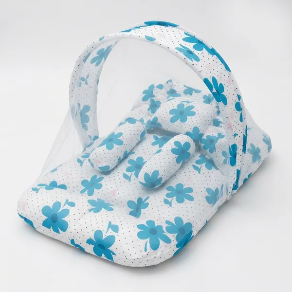 Blue_White_Cotton_Floral_Print_Baby_Bedding_Set_For_New_Born