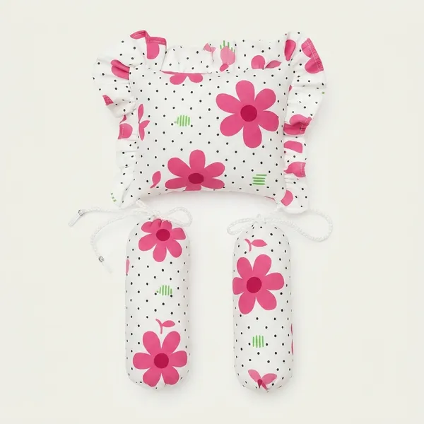 Pink_White_Cotton_Floral_Print_Baby_Bath_Cushion_Set_For_New_Born