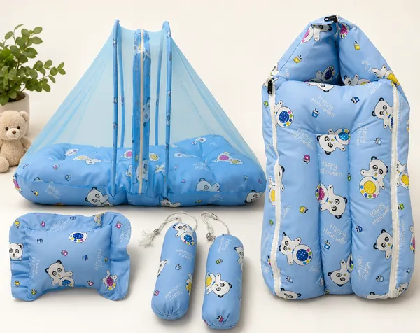 BLUE_BABY_BEDDING_WITH_MOSQUITO_NET_AND_NEST_BED__CARTOON_IMAGE_0-3_MONTH
