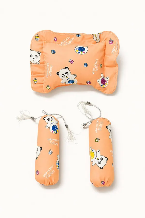 Orange_Cotton_Floral_Print_Baby_Bedding_Combo_Set_For_New_Born
