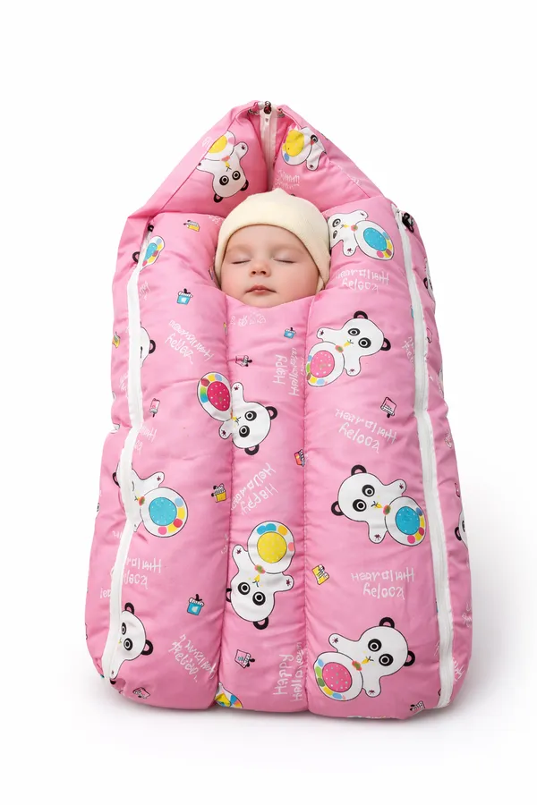 PINK_BABY_BEDDING_WITH_MOSQUITO_NET_AND_NEST_BED__CARTOON_IMAGE_0-3_MONTH