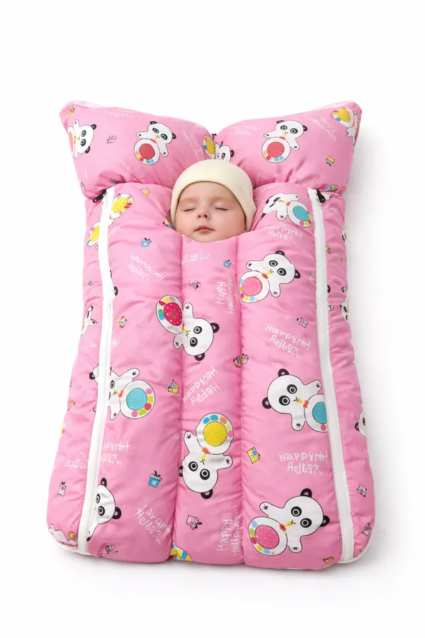 PINK_BABY_BEDDING_WITH_MOSQUITO_NET_AND_NEST_BED__CARTOON_IMAGE_0-3_MONTH
