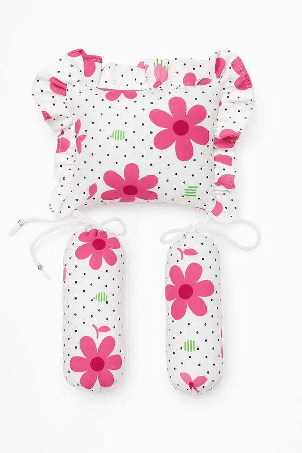 Pink_White_Cotton_Floral_Print_Baby_Bath_Cushion_Set_For_New_Born