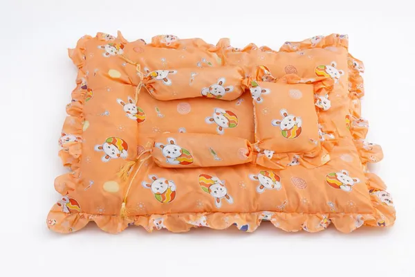 Orange_Cotton_Floral_Print_Baby_Bedding_Combo_Set_For_New_Born