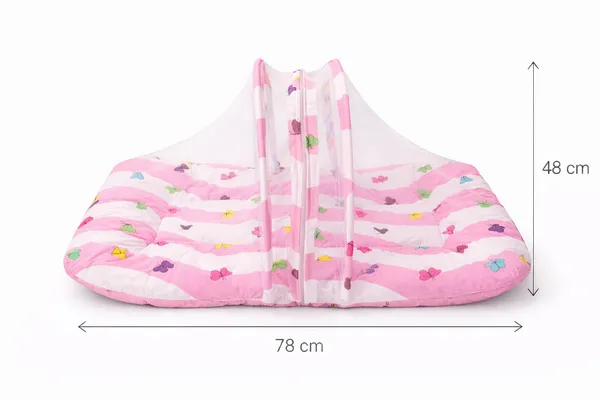 Pink_Cotton_Butterfly_Print_Baby_Bedding_Combo_Set_For_New_Born
