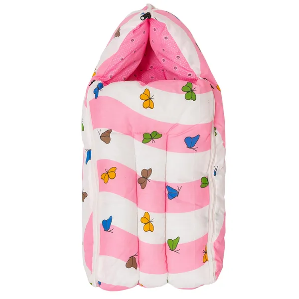 Pink_Cotton_Butterfly_Print_Baby_Sleeping_Bag_For_New_Born