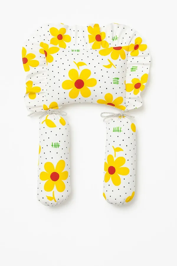 Yellow_White_Cotton_Sunflower_Print_Baby_Bedding_Combo_Set_For_New_Born