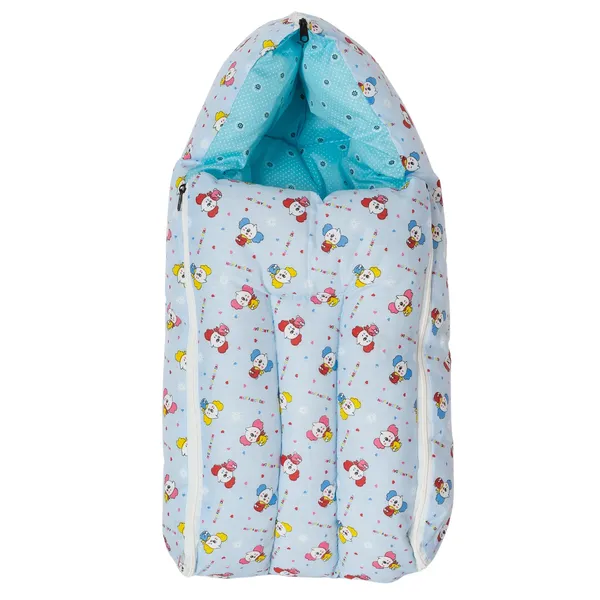 Blue_Cotton_Printed_Hooded__And_Multicolour_Cotton_Umbrella_Print_Baby_Sleeping_Bag_For_New_Born_Combo_Pack_Of_2