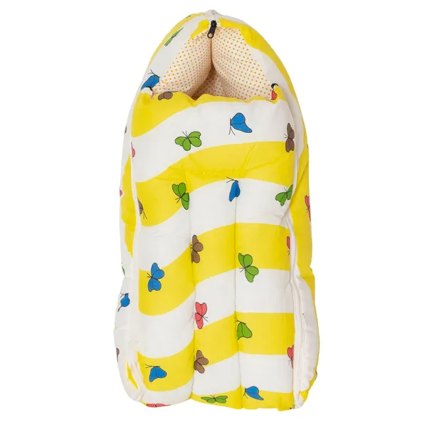 Yellow_Cotton_Butterfly_Print_Baby_Sleeping_Bag_For_New_Born