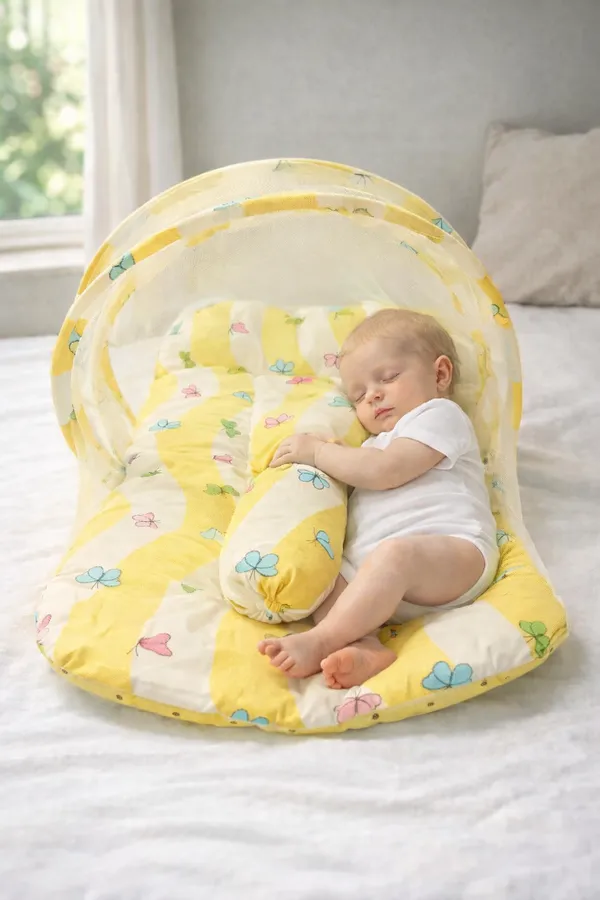 Yellow_Cotton_Butterfly_Print_Baby_Bedding_Combo_Set_For_New_Born-3month