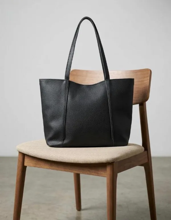 Premium_Black_PU_Leather_Tote_Bag_for_Women