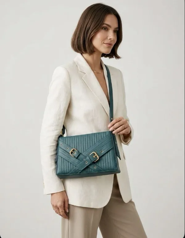 Green_Pu_Multi_Strap_Convertible_Handbag_For_Women