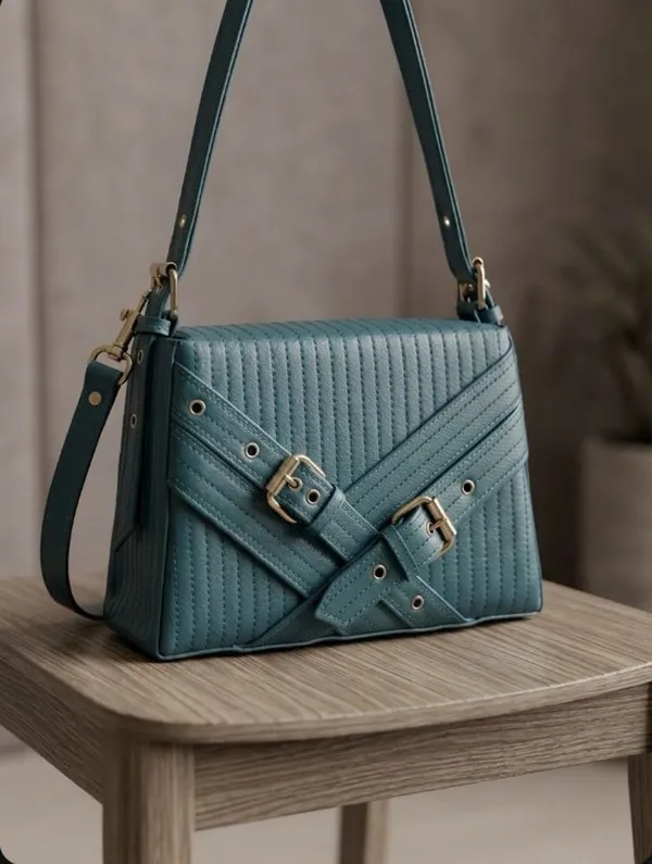 Green_Pu_Multi_Strap_Convertible_Handbag_For_Women