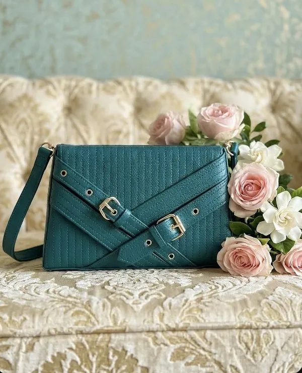 Green_Pu_Multi_Strap_Convertible_Handbag_For_Women