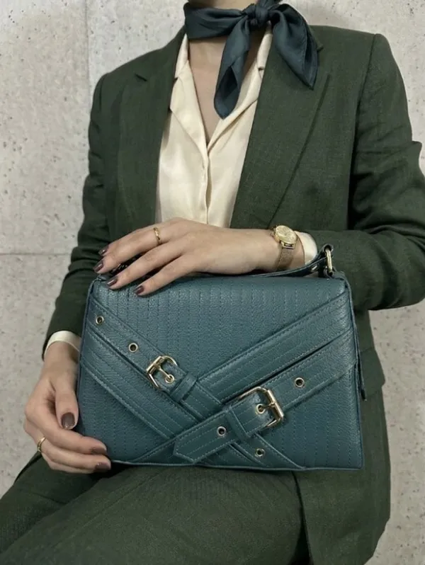 Green_Pu_Multi_Strap_Convertible_Handbag_For_Women