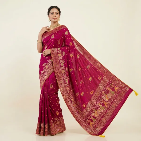 Rani_Pink_Dola_Silk_Bandhej_Meena_Saree_For_Women