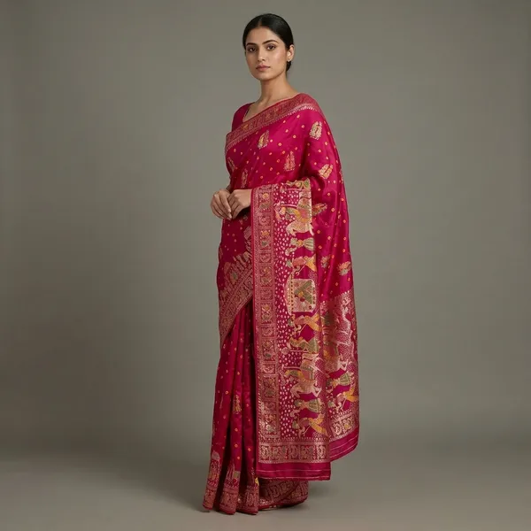 Rani_Pink_Dola_Silk_Bandhej_Meena_Saree_For_Women