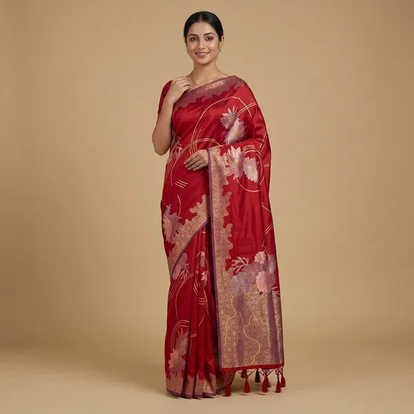 Red_Ho_Silk_Single_Zari_Saree_For_Women