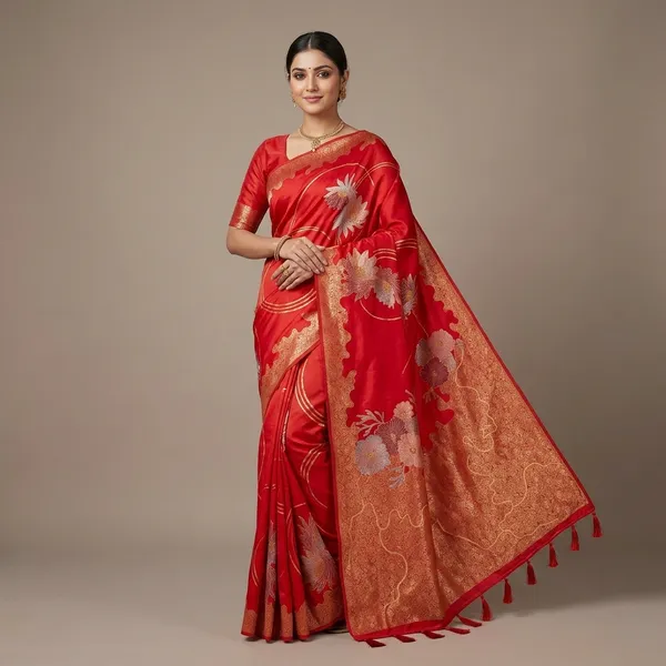 Red_Ho_Silk_Single_Zari_Saree_For_Women