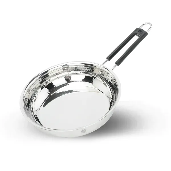 Stainless_Steel_Deep_Hammered_Frying_pan_Without_lid,_Black_Wired_Handle
