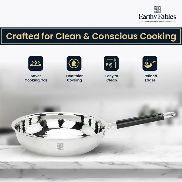 Stainless_Steel_Deep_Hammered_Frying_pan_Without_lid,_Black_Wired_Handle