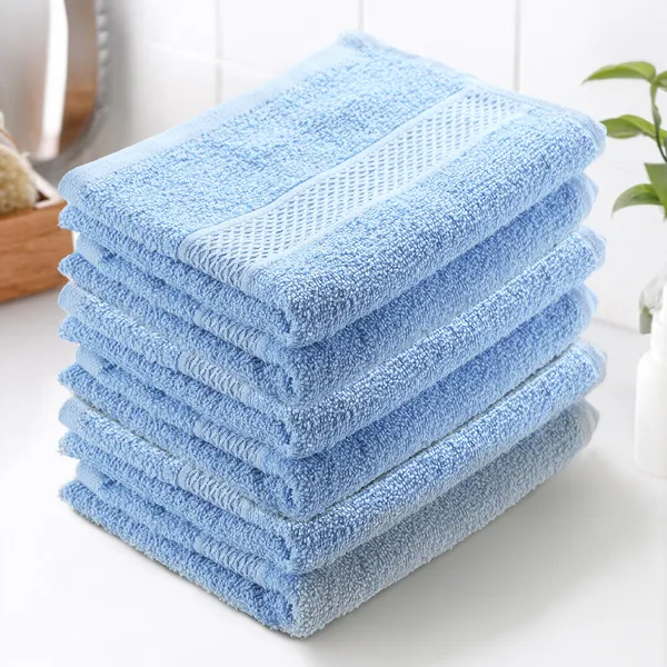 Sky_Blue_Hand_Towel_100%_Carded_Cotton_400_GSM_60X40_Cm_(Set_of_6)