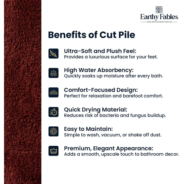 Maroon_Cut_Pile_Bath_Mat_100%_Microfiber_1600_GSM_60x40_Cm_(Set_of_1)