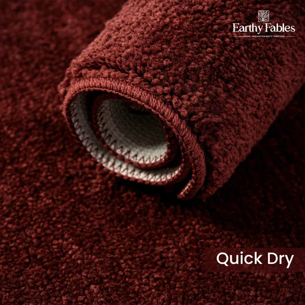 Maroon_Cut_Pile_Bath_Mat_100%_Microfiber_1600_GSM_60x40_Cm_(Set_of_1)