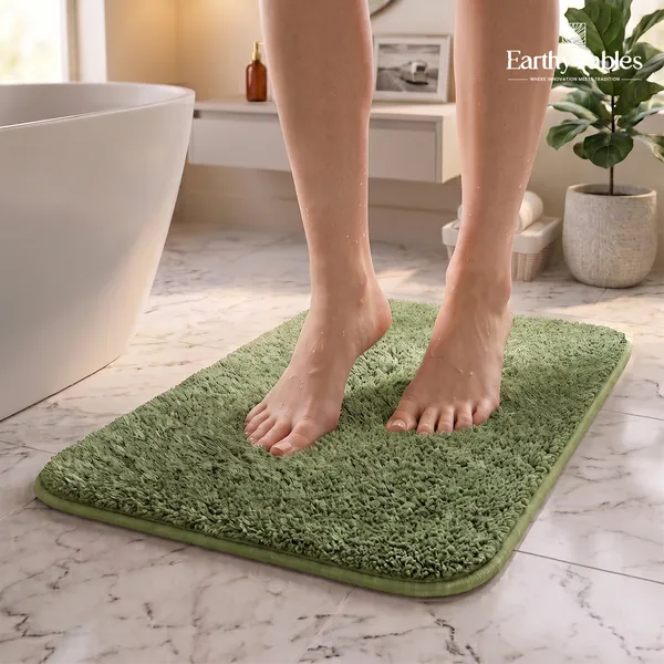 Green_Cut_Pile_Bath_Mat_100%_Microfiber_1600_GSM_60x40_Cm_(Set_of_1)