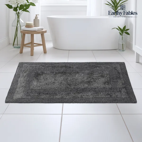 Grey_Reversible_Bath_Mat_100%_Cotton_2000_GSM_80x50_Cm_(Set_of_1)