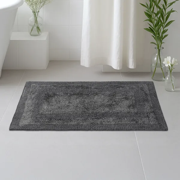 Grey_Reversible_Bath_Mat_100%_Cotton_2000_GSM_80x50_Cm_(Set_of_1)