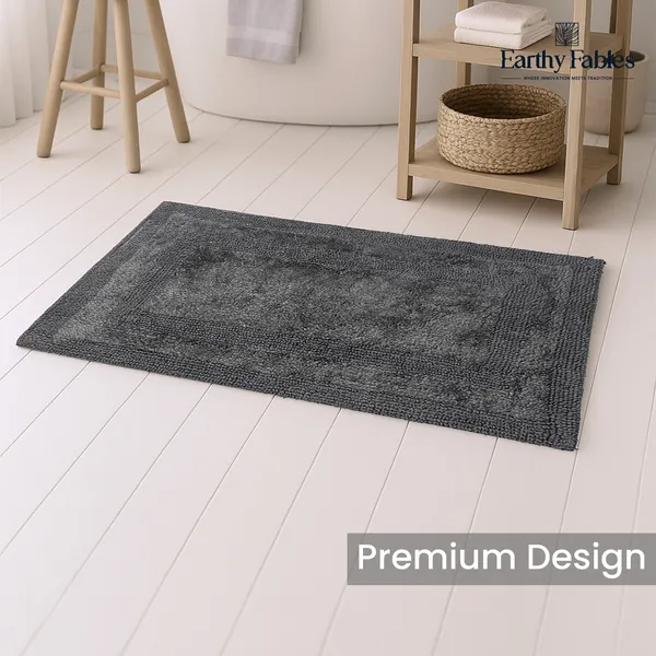 Grey_Reversible_Bath_Mat_100%_Cotton_2000_GSM_80x50_Cm_(Set_of_1)