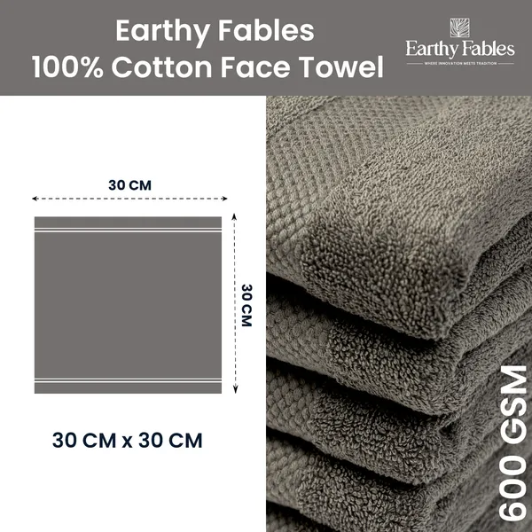 Grey_Face_towel_100%_Combed_Cotton_600_GSM_30X30_Cm_(Set_of_4)