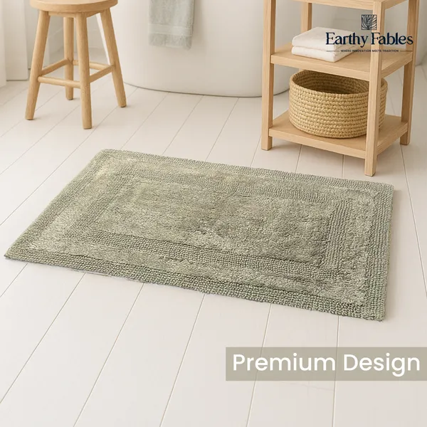 Green_Reversible_Bath_Mat_100%_Cotton_2000_GSM_80x50_Cm_(Set_of_1)