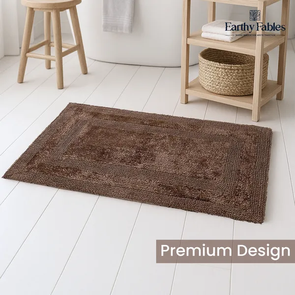 Brown_Reversible_Bath_Mat_100%_Cotton_2000_GSM_80x50_Cm_(Set_of_1)