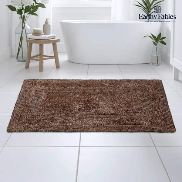 Brown_Reversible_Bath_Mat_100%_Cotton_2000_GSM_80x50_Cm_(Set_of_1)