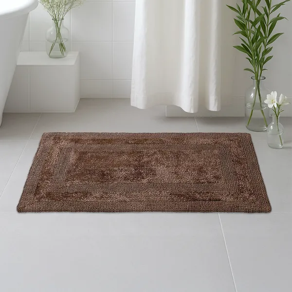Brown_Reversible_Bath_Mat_100%_Cotton_2000_GSM_80x50_Cm_(Set_of_1)